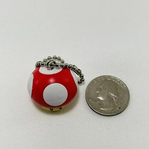 Nintendo Mario Mushroom Keychain Mini Figure Keyring Anime Game Symbol Mascot - Picture 9 of 9